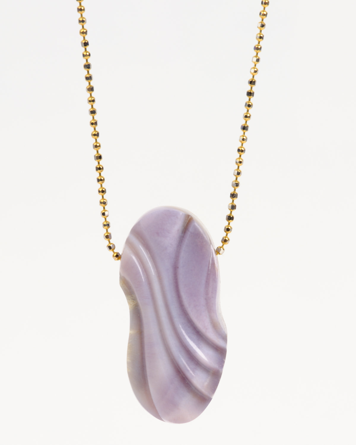 Purple Chalcedony Carved Pendant