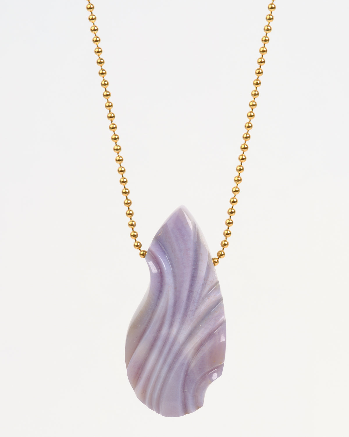 Purple Chalcedony Carved Pendant