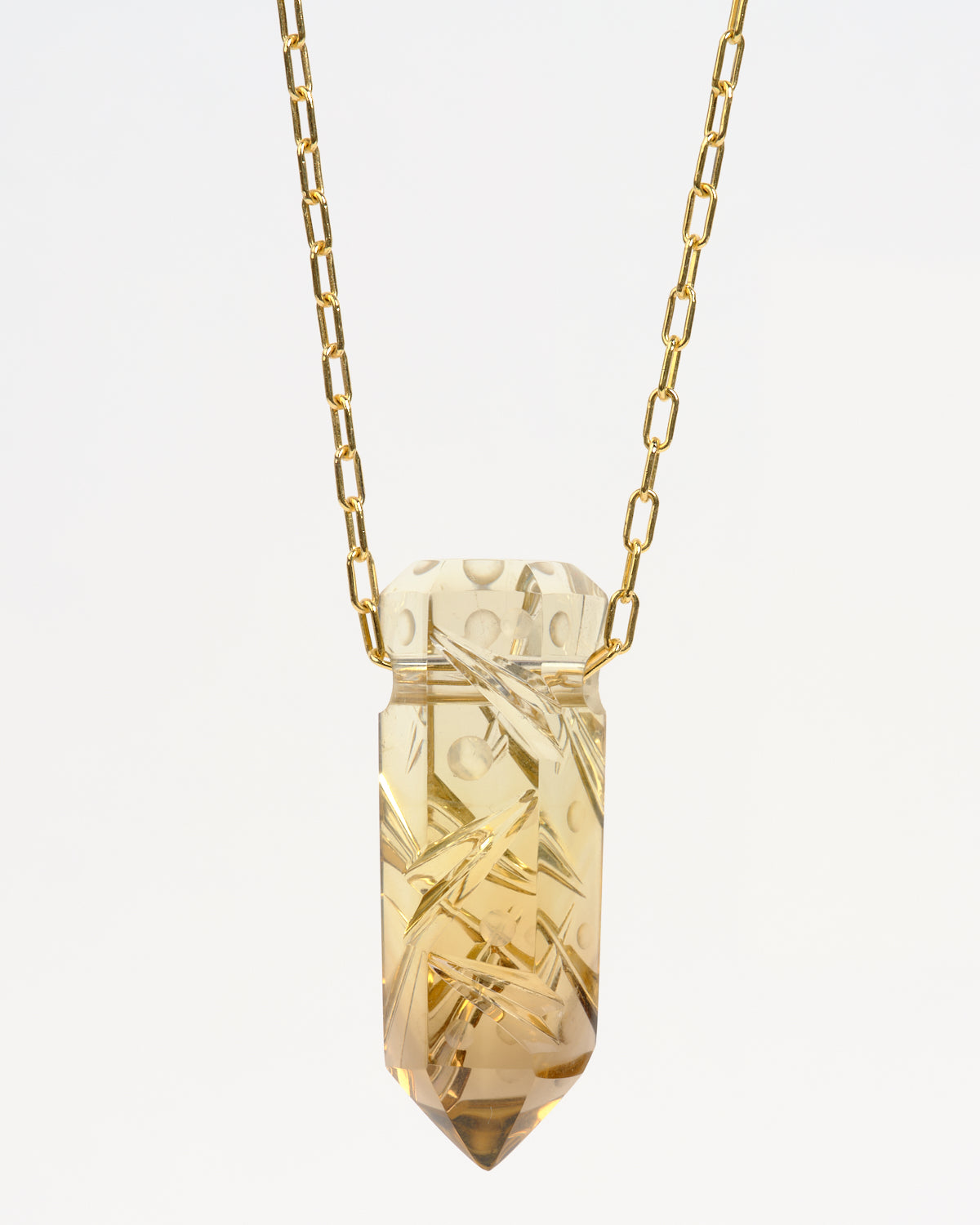 Tri-Color Quartz Carved Pendant