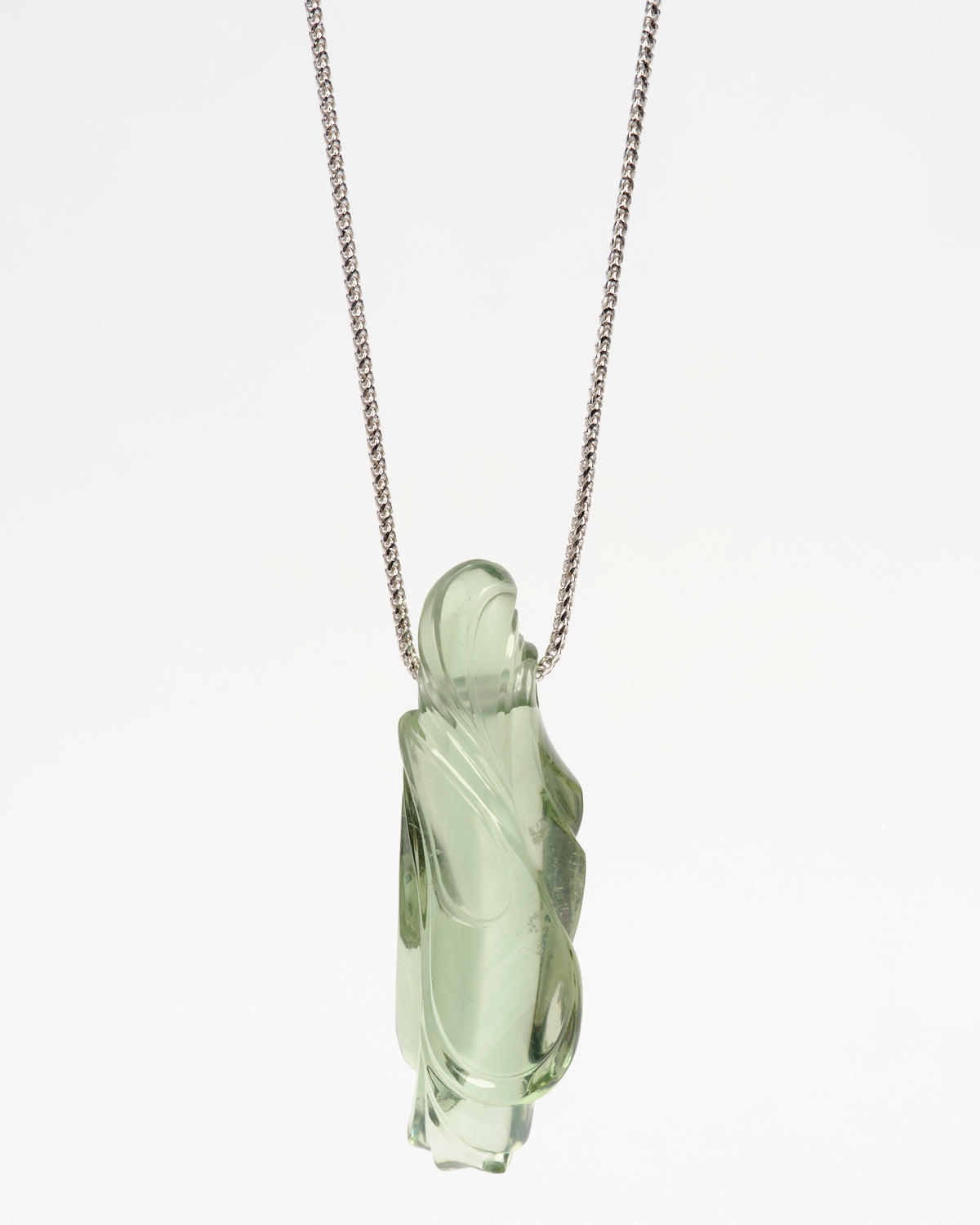 Prasiolite Carved Pendant