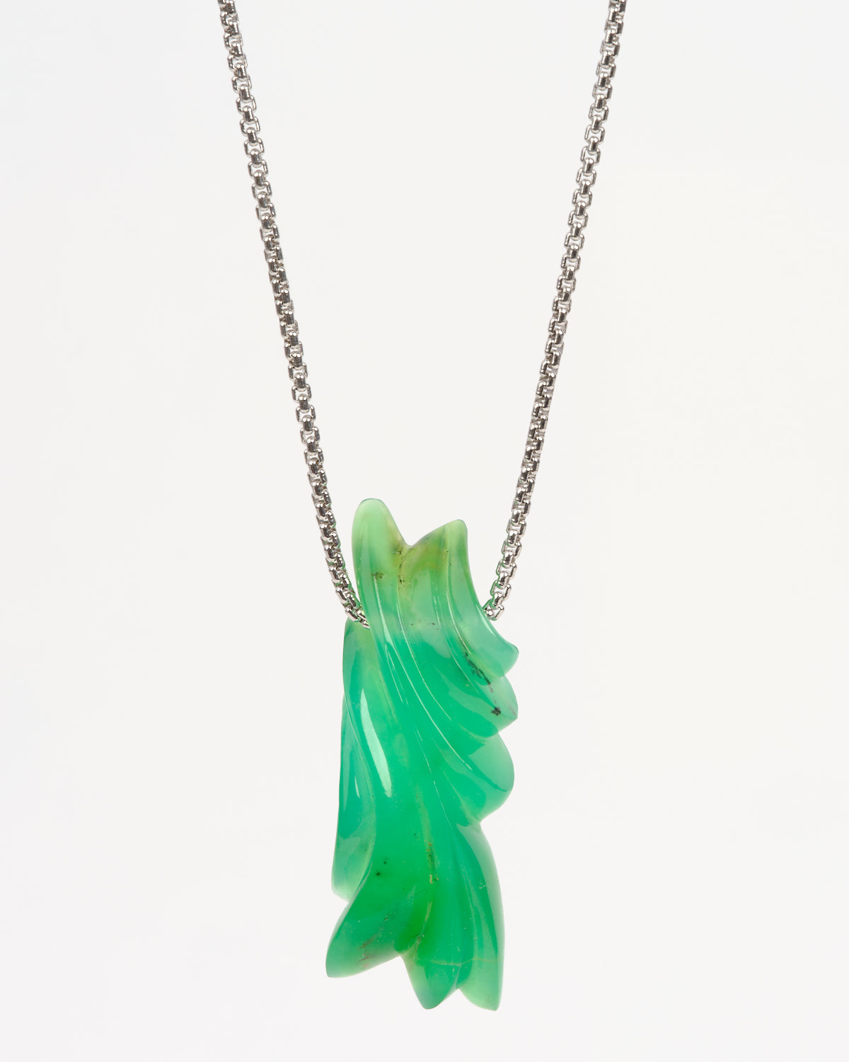 Chrysoprase Carved Pendant