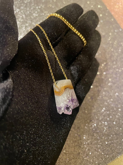Natural Edge Amethyst Pendant