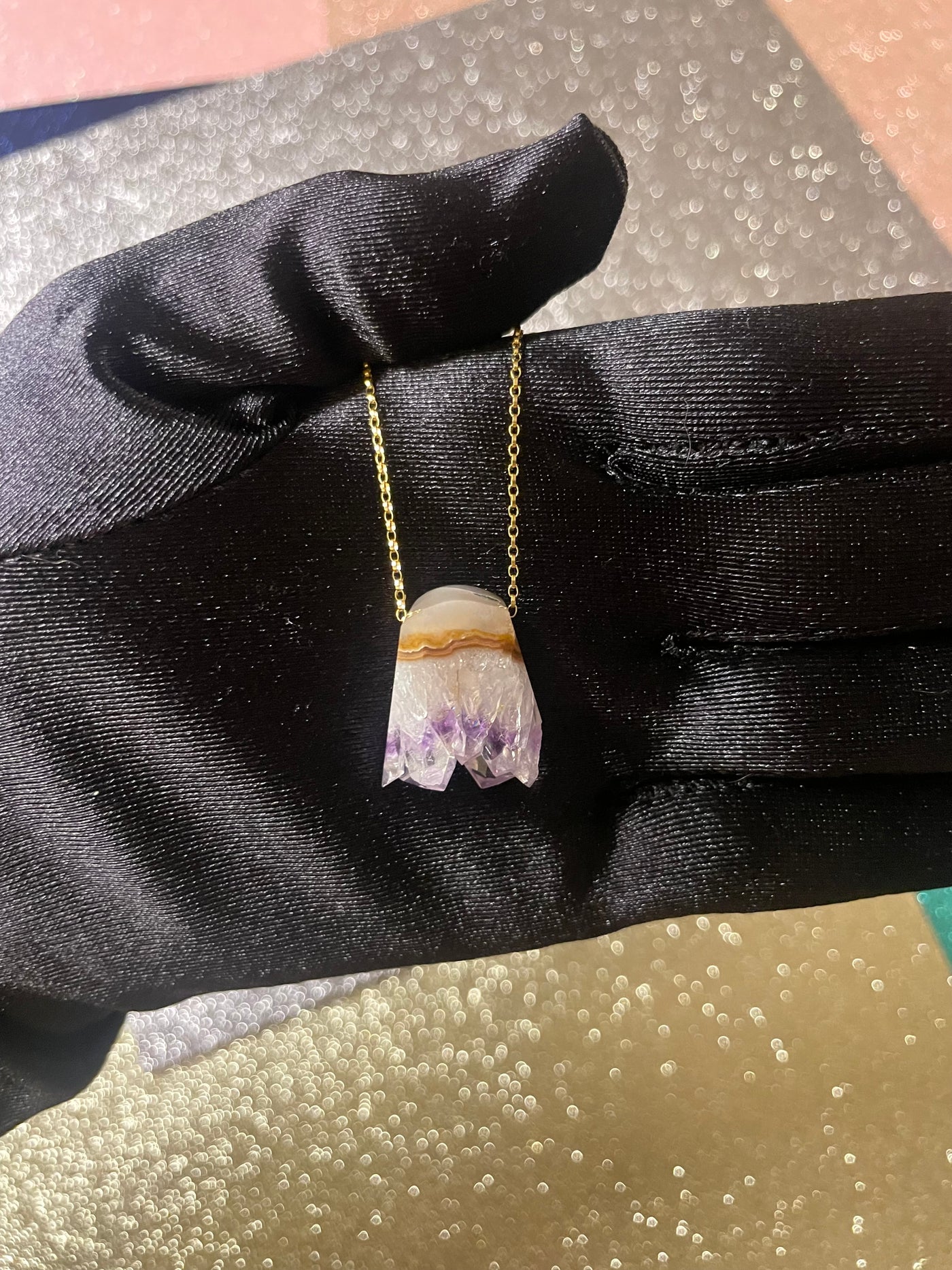 Natural Edge Amethyst Pendant