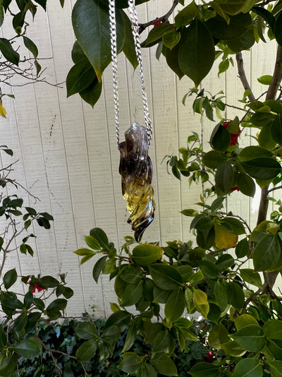 Smoky Citrine Carved Pendant