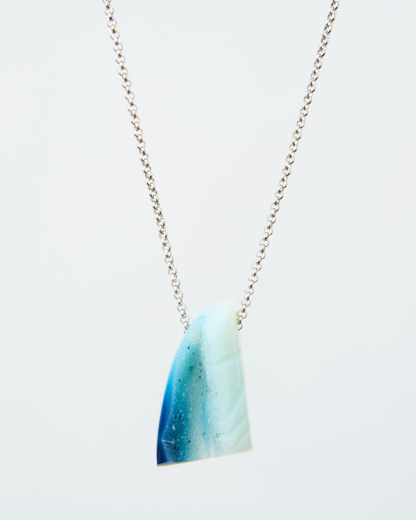 Carved Druzy & Enhanced Agate Pendant