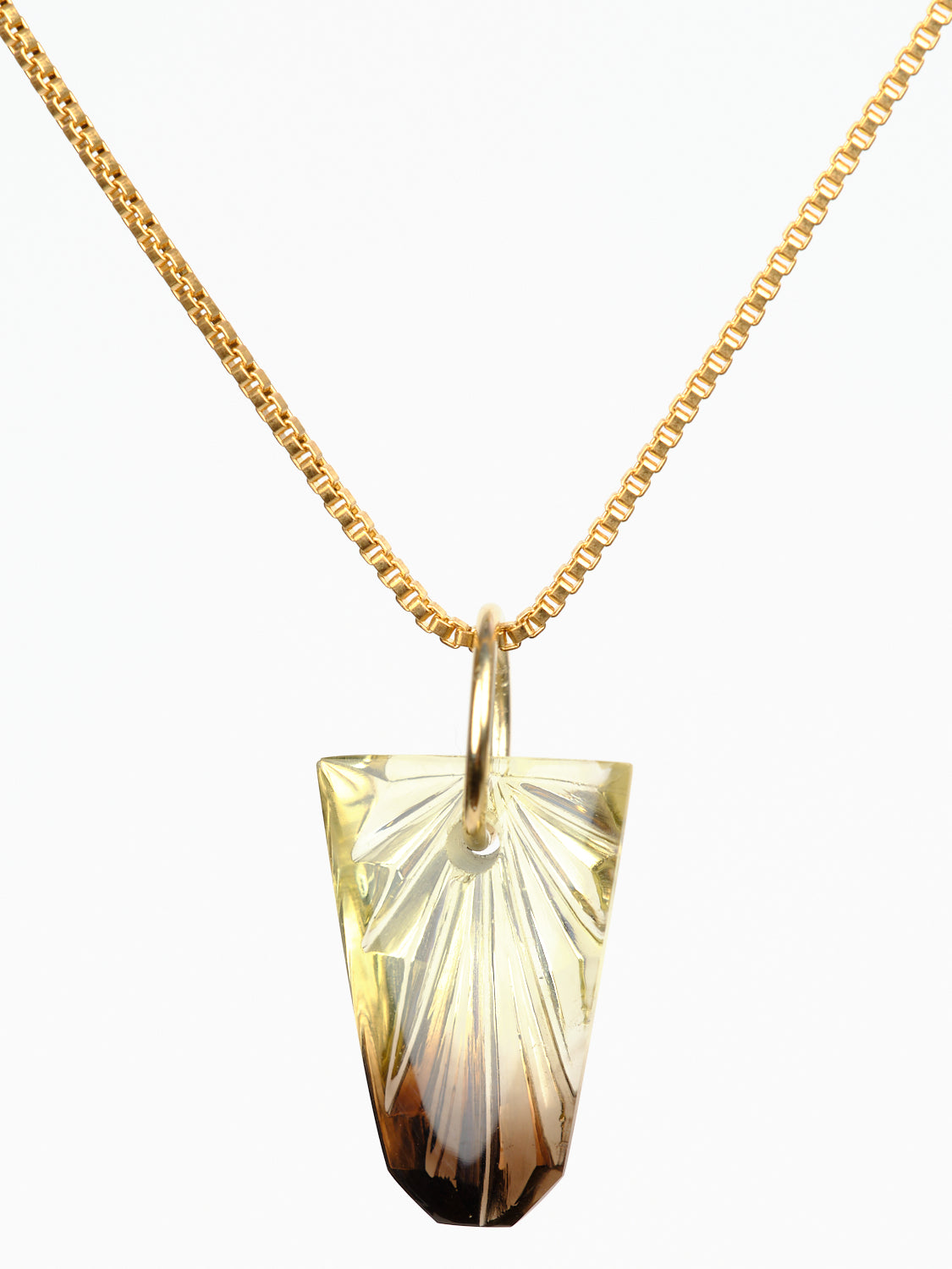 Bicolor Citrine Carved Pendant