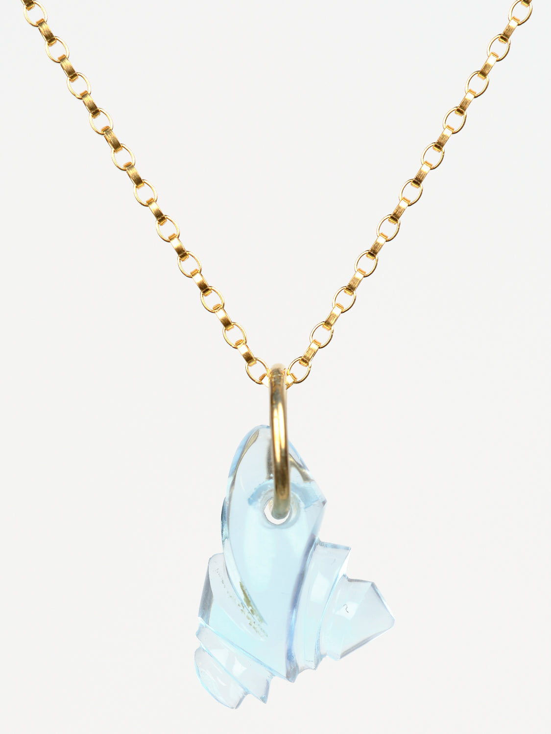 Blue Topaz Carved Pendant