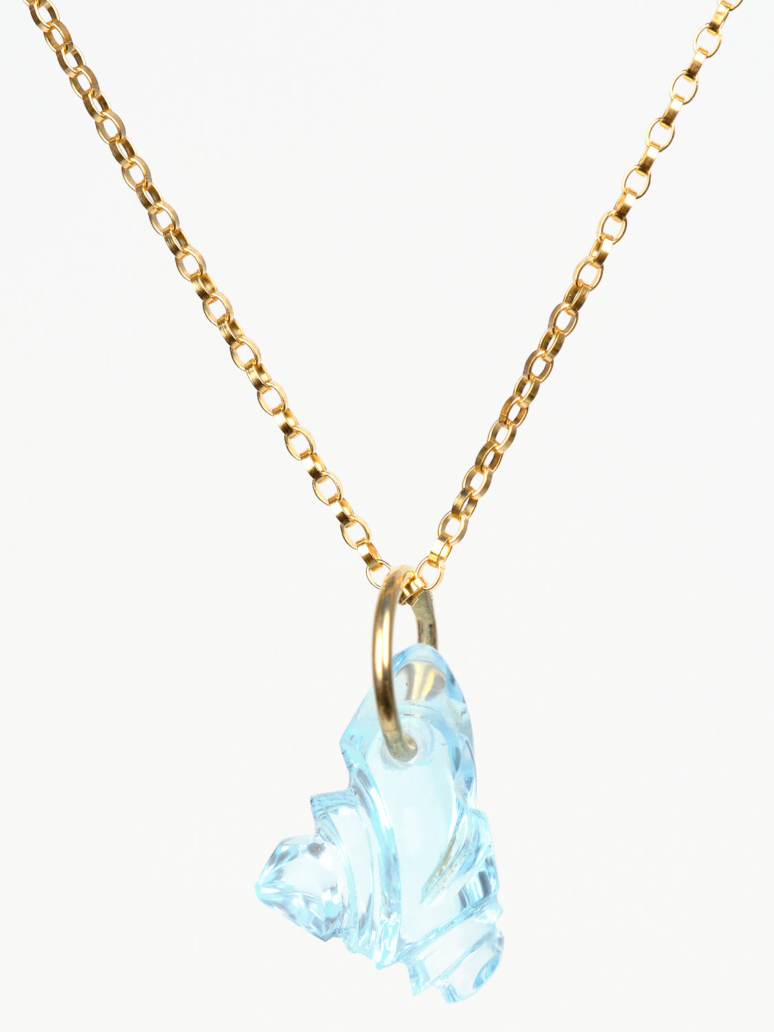 Blue Topaz Carved Pendant