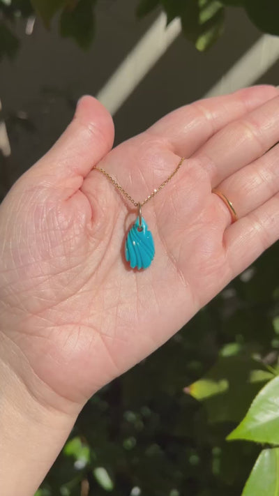 Turquoise Carved Pendant