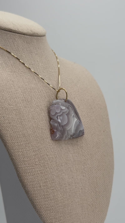 Laguna Agate Carved Pendant