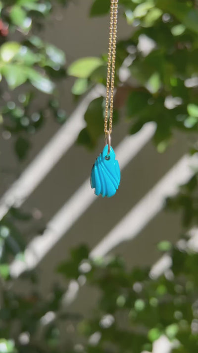 Turquoise Carved Pendant