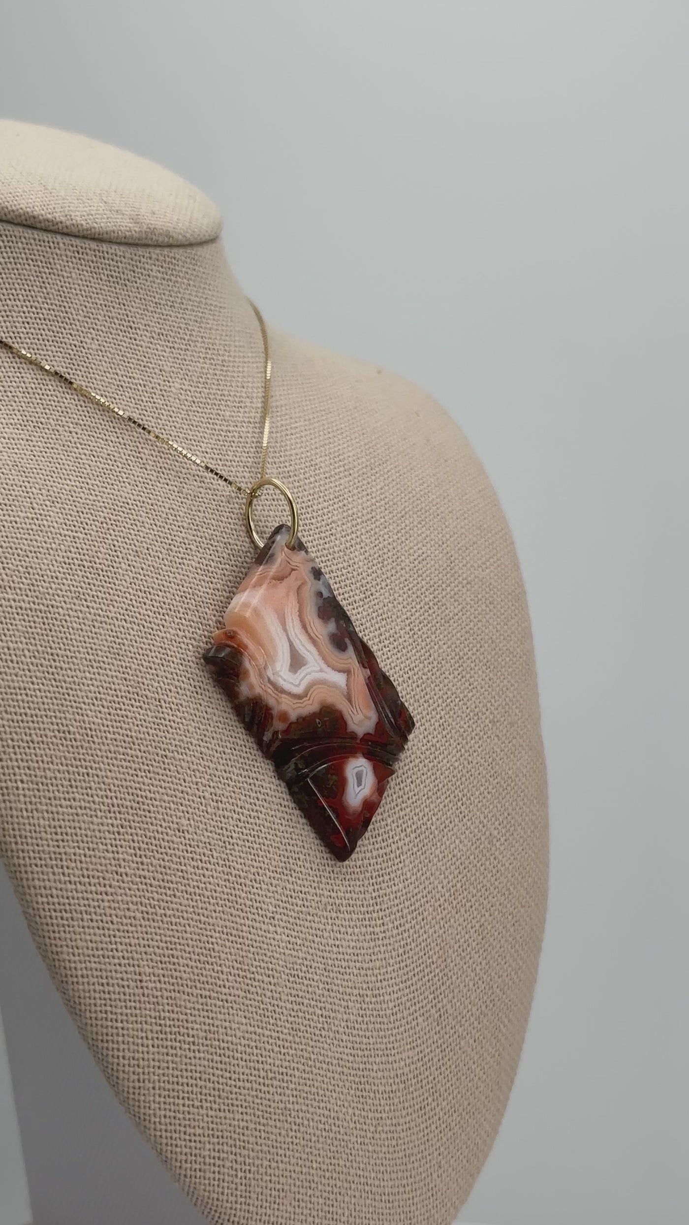 Laguna Agate Carved Pendant