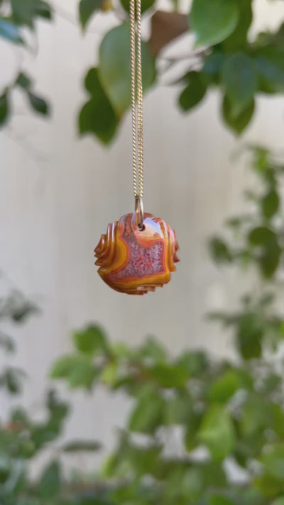 Mexican Agate Carved Pendant