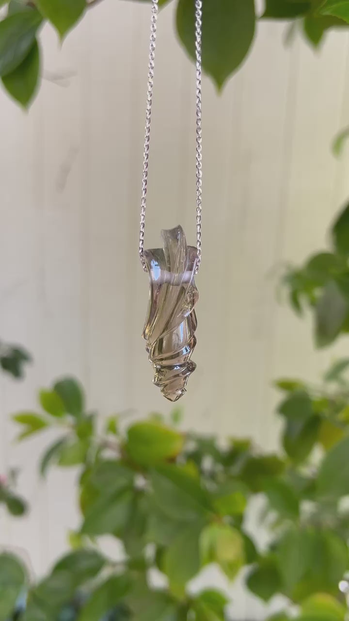 Smoky Quartz Carved Pendant