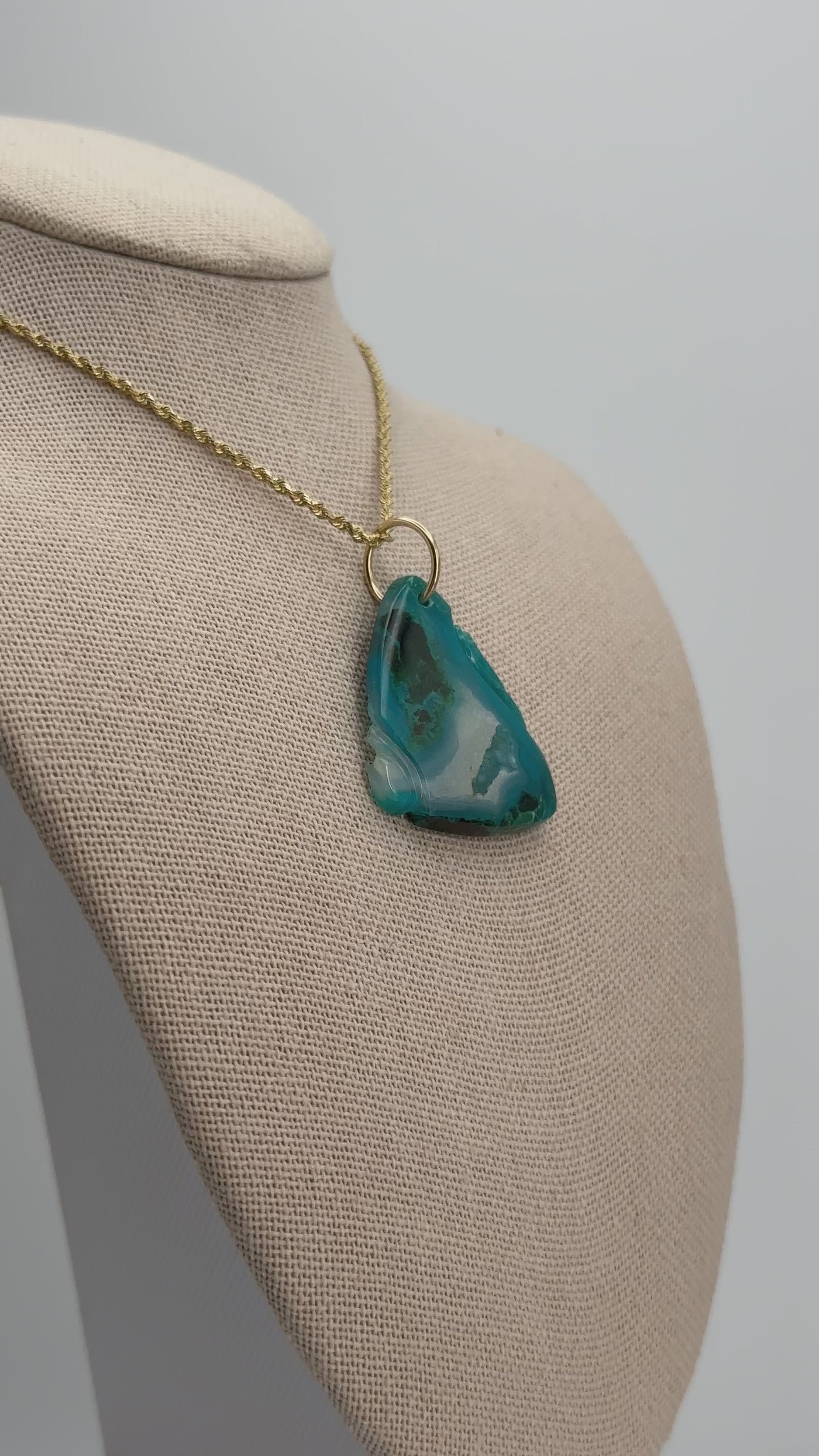 Gem Silica Carved Pendant