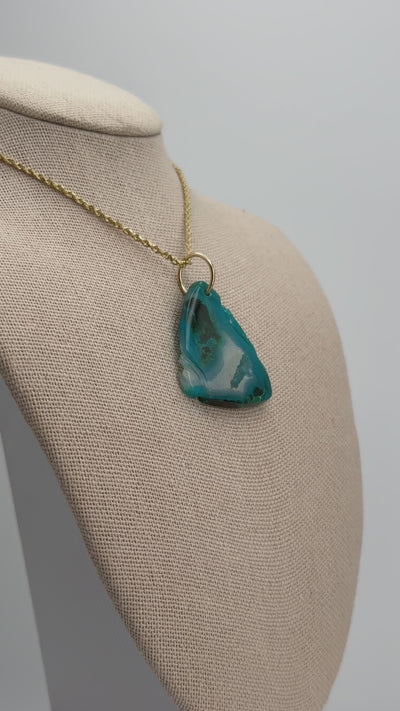 Gem Silica Carved Pendant