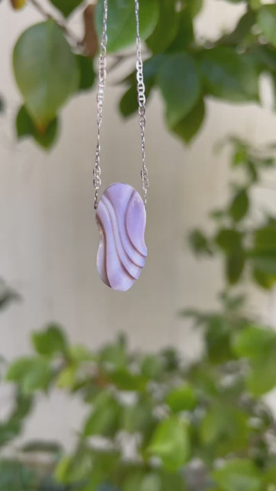 Purple Chalcedony Carved Pendant