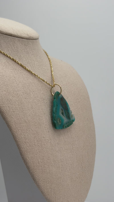 Gem Silica Carved Pendant