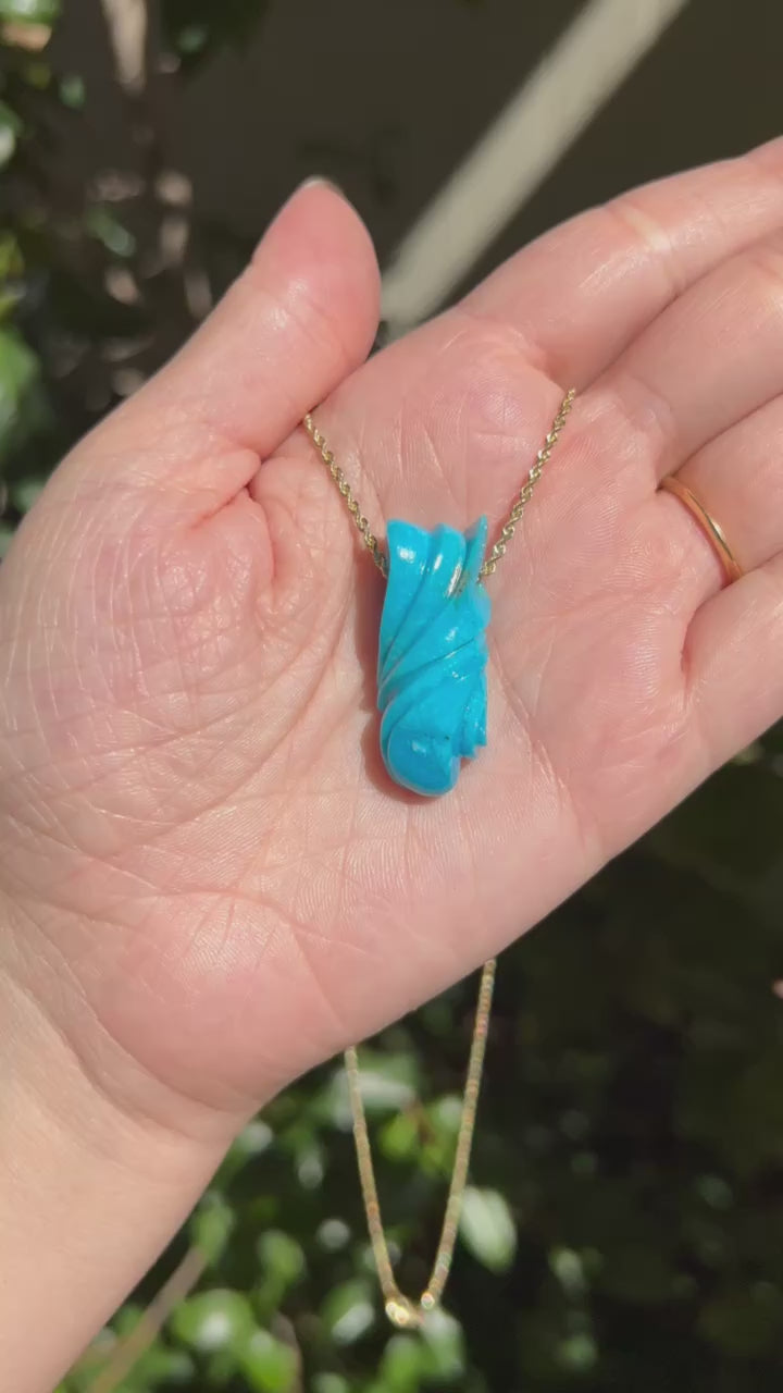 Turquoise Carved Pendant