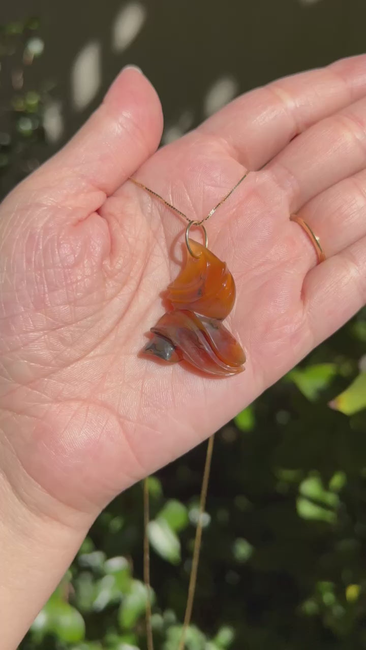 Brazilian Agate Carved Pendant