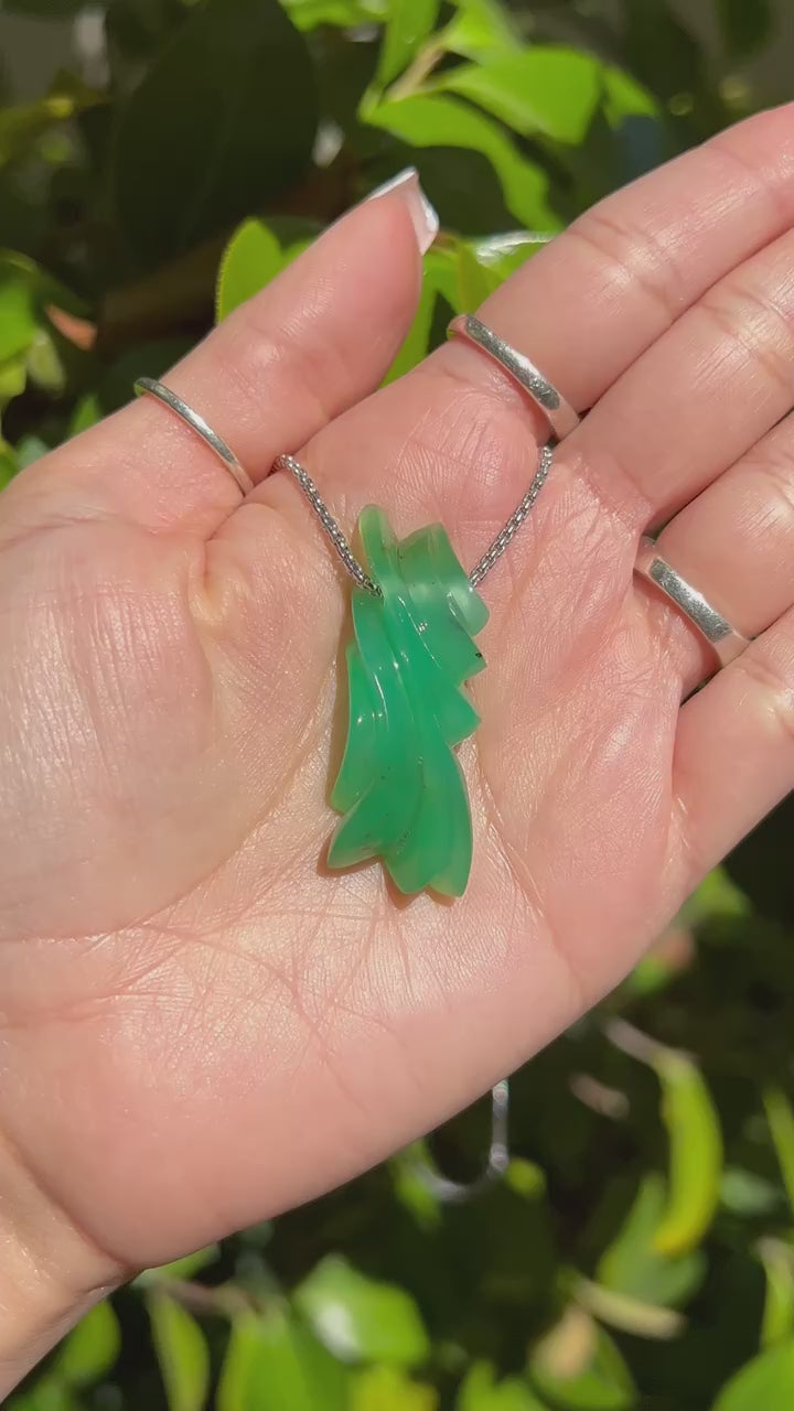 Chrysoprase Carved Pendant