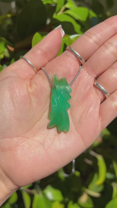 Chrysoprase Carved Pendant