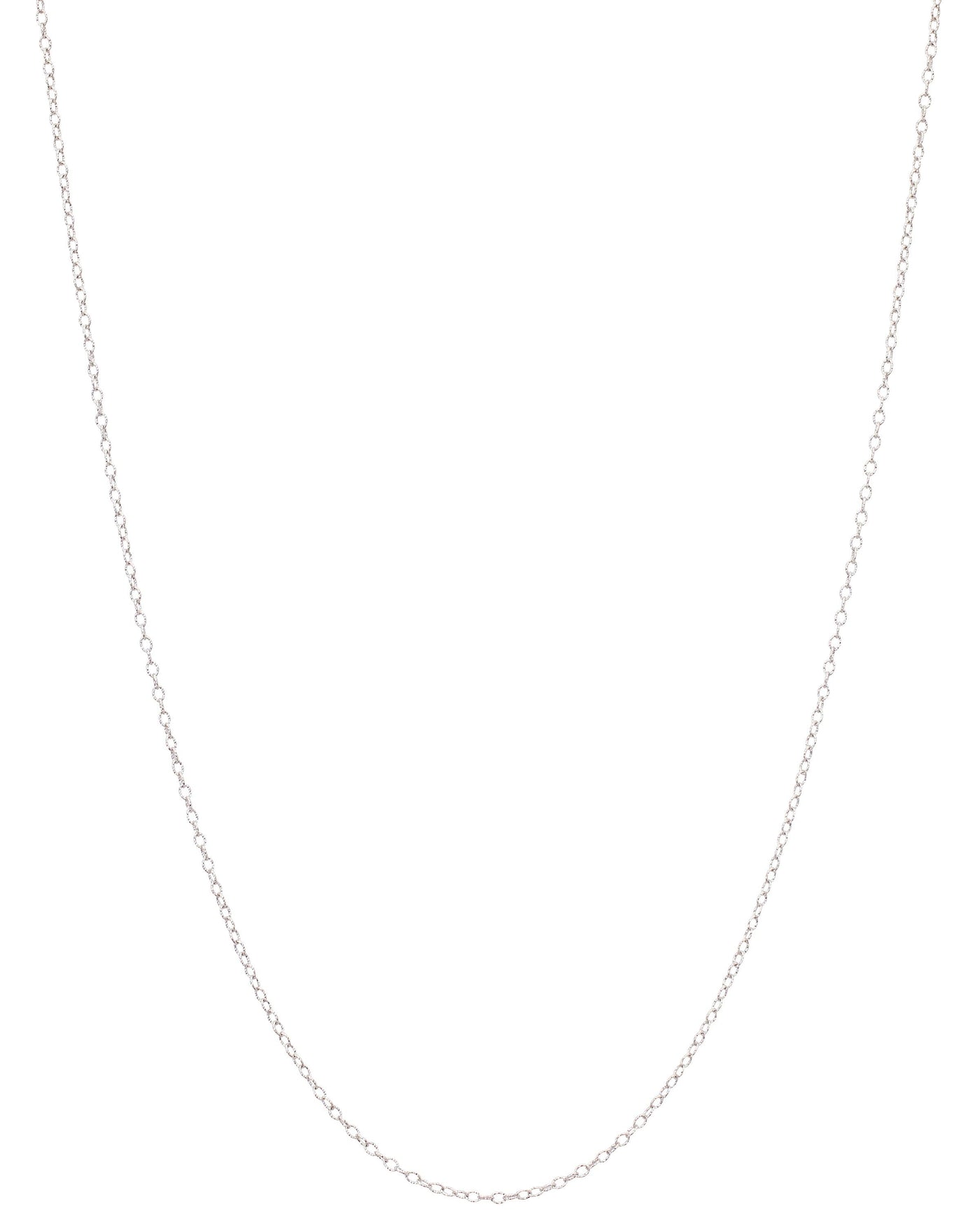 14k White Gold Rolo Diamond Cut Chain